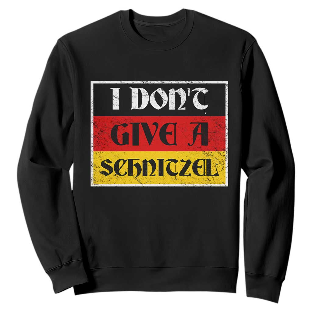 German Beer Drinking Sweatshirt I Don't Give A Schnitzel Oktoberfest TS11 Black Print Your Wear