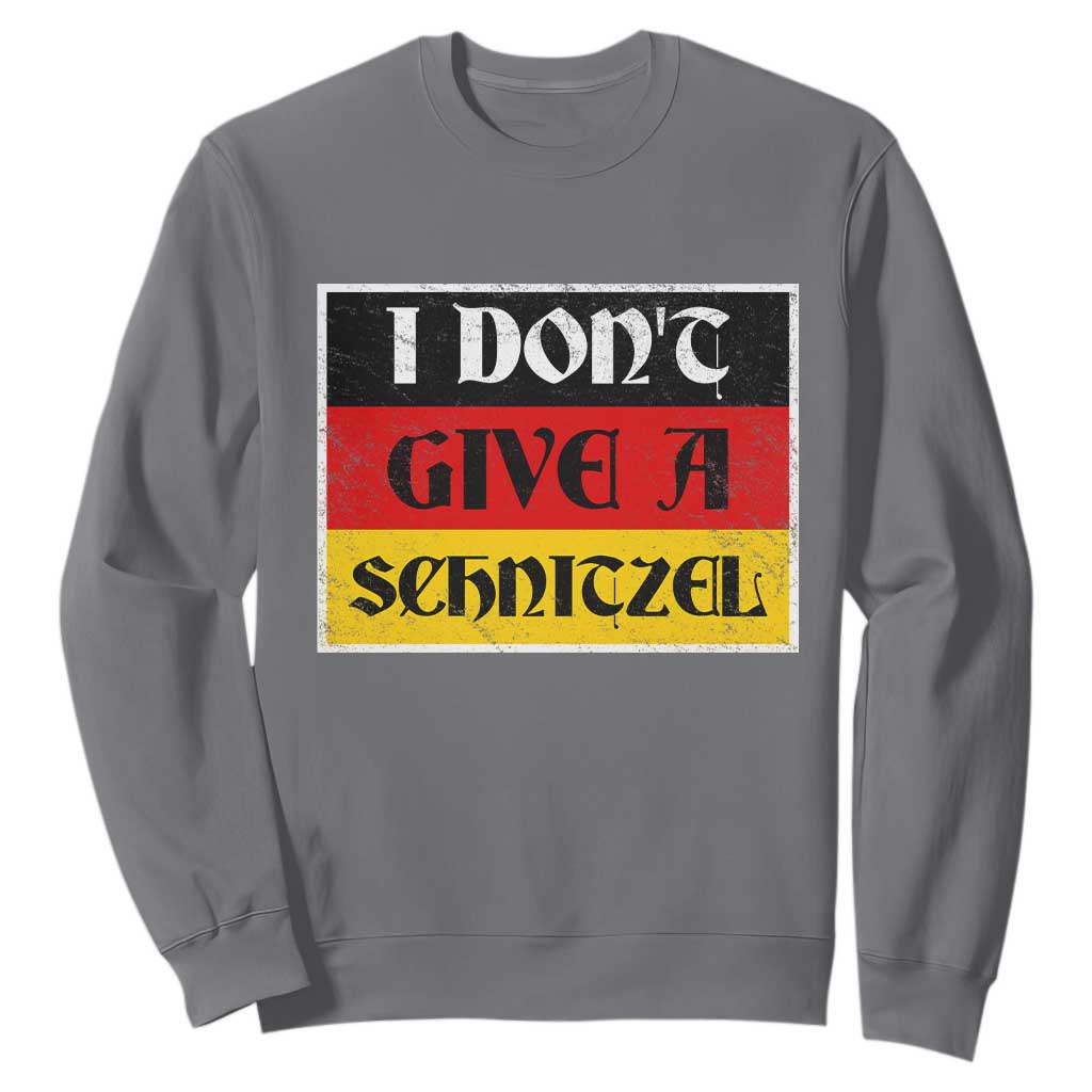 German Beer Drinking Sweatshirt I Don't Give A Schnitzel Oktoberfest TS11 Charcoal Print Your Wear