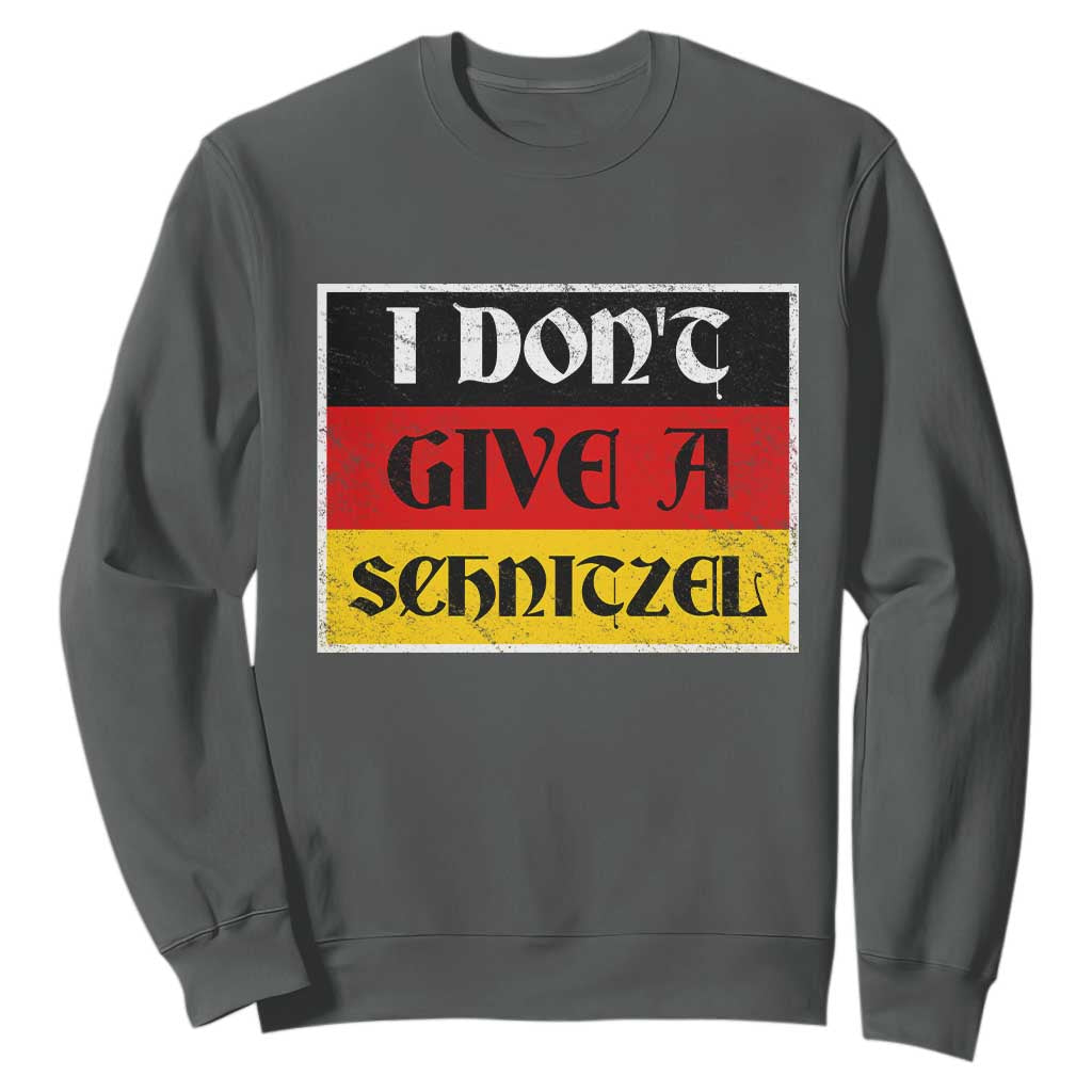 German Beer Drinking Sweatshirt I Don't Give A Schnitzel Oktoberfest TS11 Dark Heather Print Your Wear