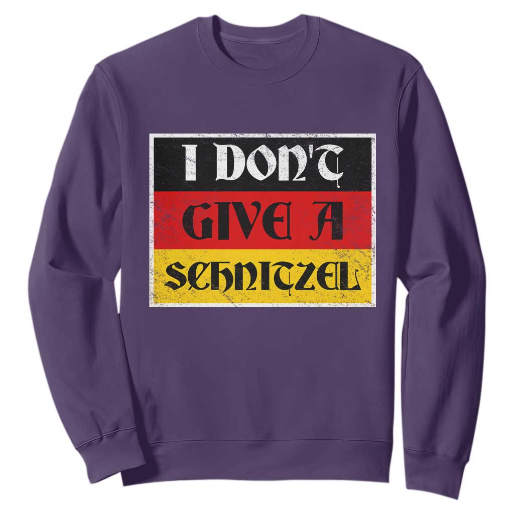 German Beer Drinking Sweatshirt I Don't Give A Schnitzel Oktoberfest TS11 Purple Print Your Wear