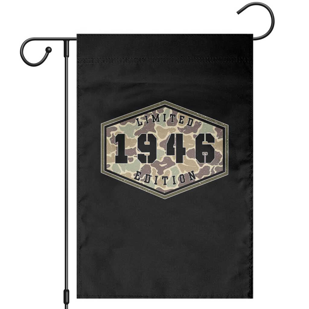 80th Birthday Hunting Garden Flag 1946 Limited Edition Vintage Camouflage Gifts For Turning 80 TS11 Black Print Your Wear