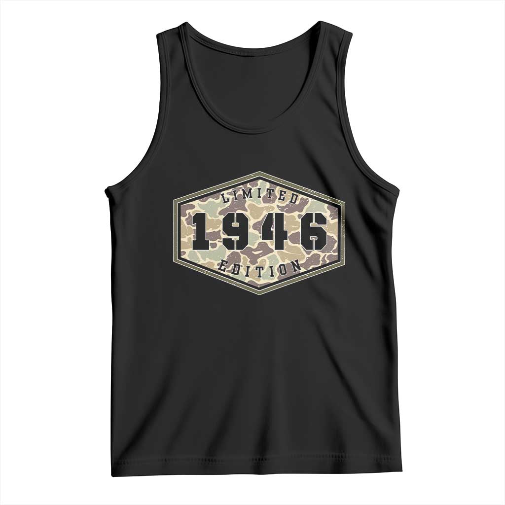 80th Birthday Hunting Tank Top 1946 Limited Edition Vintage Camouflage Gifts For Turning 80 TS11 Black Print Your Wear