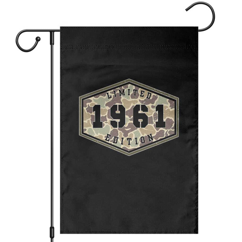 65th Birthday Hunting Garden Flag 1961 Limited Edition Vintage Camouflage Gifts For Turning 65 TS11 Black Print Your Wear