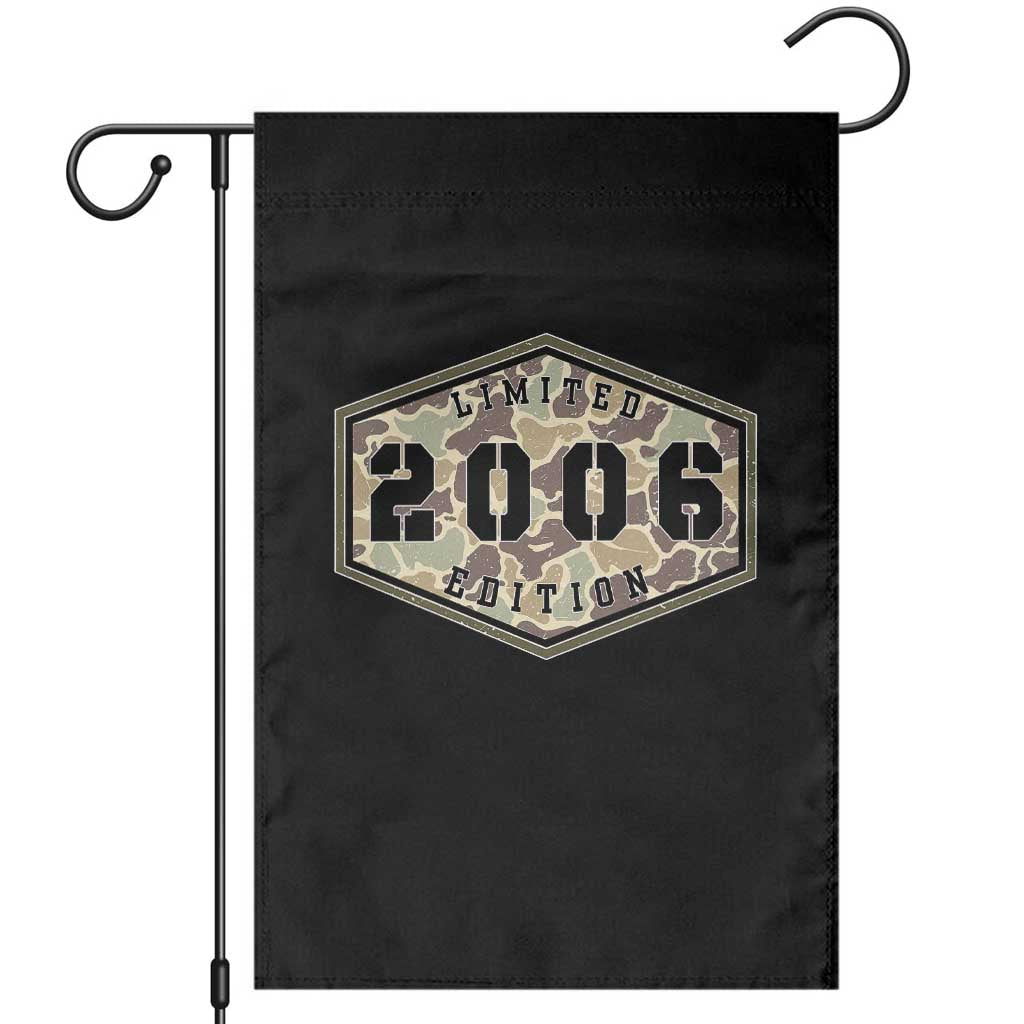 20th Birthday Hunting Garden Flag 2006 Limited Edition Vintage Camouflage Gifts For Turning 20 TS11 Black Print Your Wear