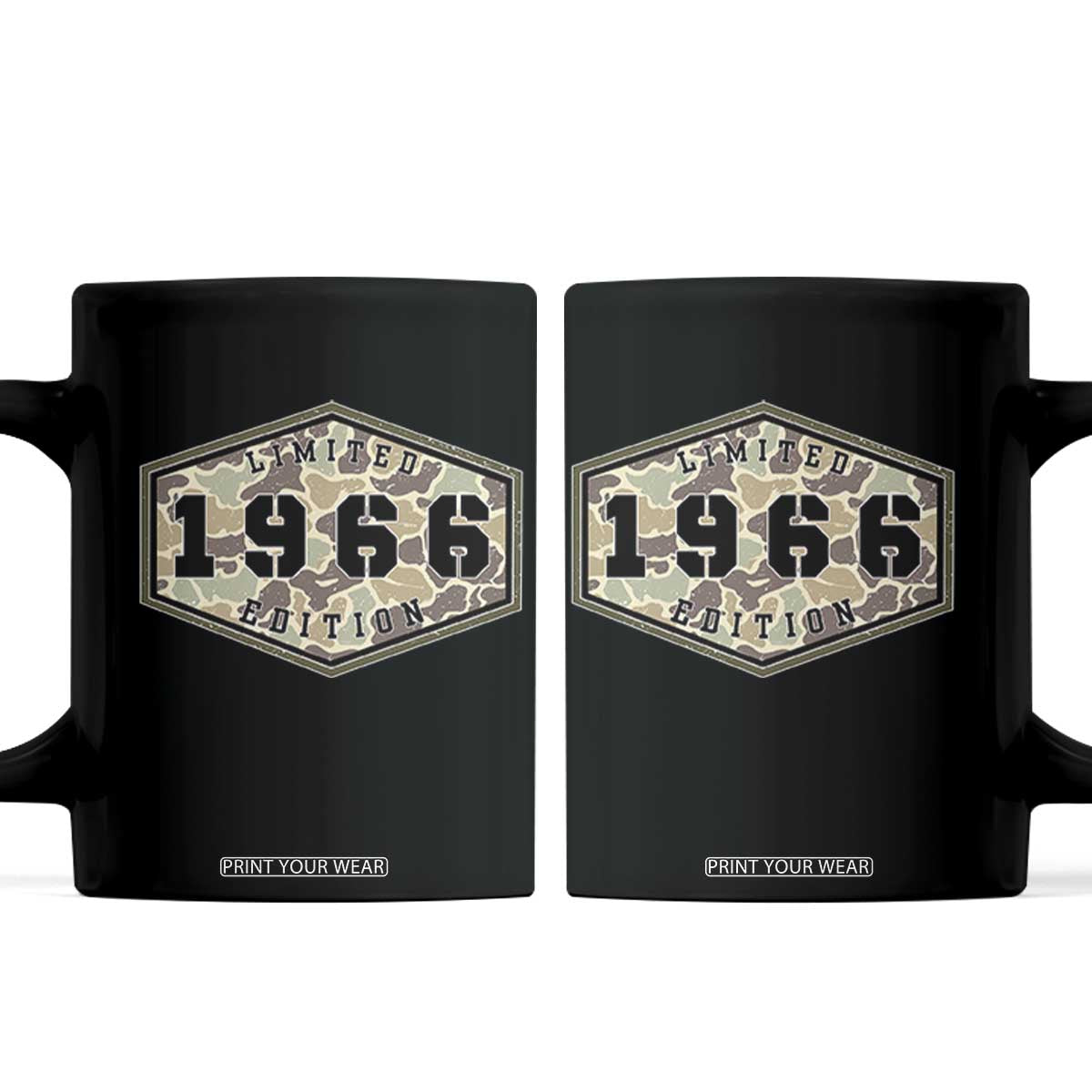 60th Birthday Hunting Coffee Mug 1966 Limited Edition Vintage Camouflage Gifts For Turning 60 TS11 Black Print Your Wear