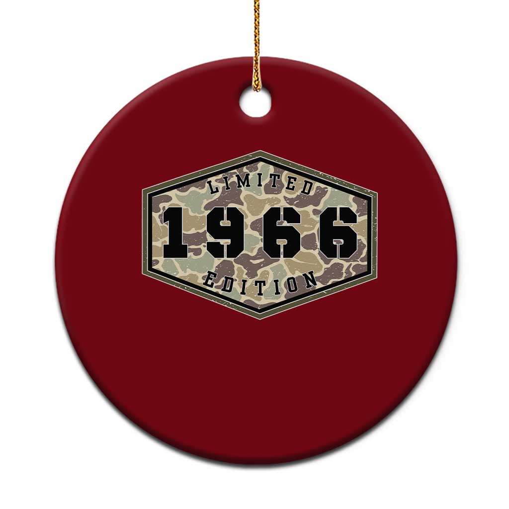 60th Birthday Hunting Ceramic Ornament 1966 Limited Edition Vintage Camouflage Gifts For Turning 60 TS11 1pc Red Print Your Wear
