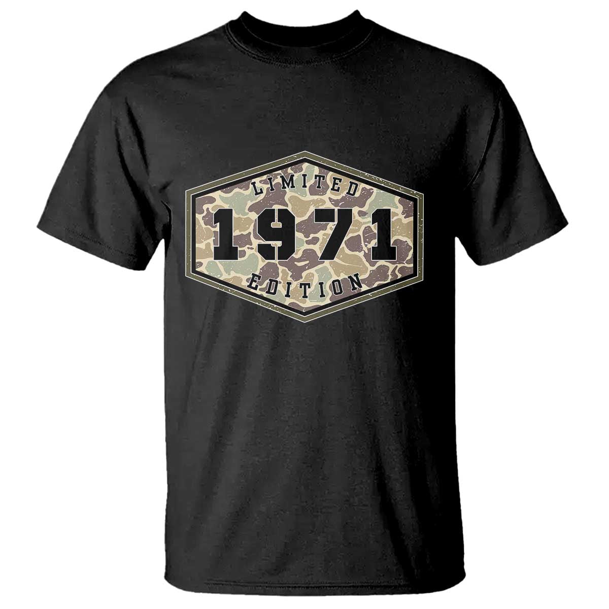 55th Birthday Hunting T Shirt 1971 Limited Edition Vintage Camouflage Gifts For Turning 55 TS11 Black Print Your Wear