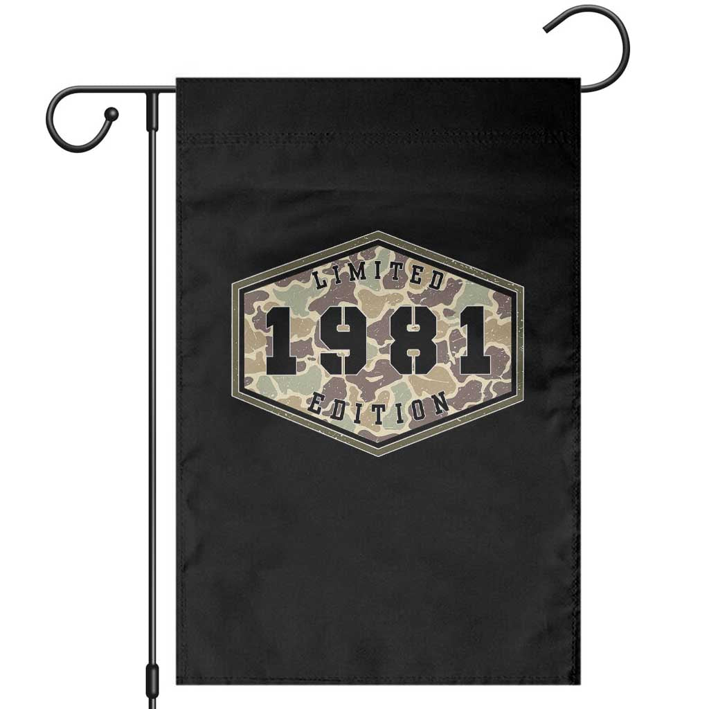45th Birthday Hunting Garden Flag 1981 Limited Edition Vintage Camouflage Gifts For Turning 45 TS11 Black Print Your Wear