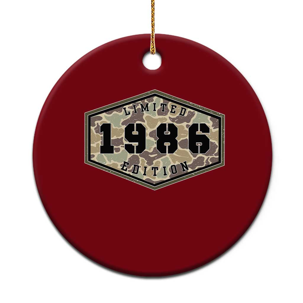 40th Birthday Hunting Ceramic Ornament 1986 Limited Edition Vintage Camouflage Gifts For Turning 40 TS11 1pc Red Print Your Wear