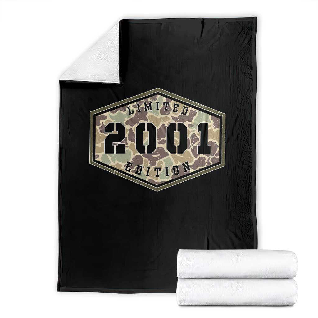 25th Birthday Hunting Throw Blanket 2001 Limited Edition Vintage Camouflage Gifts For Turning 25 TS11 Black Print Your Wear