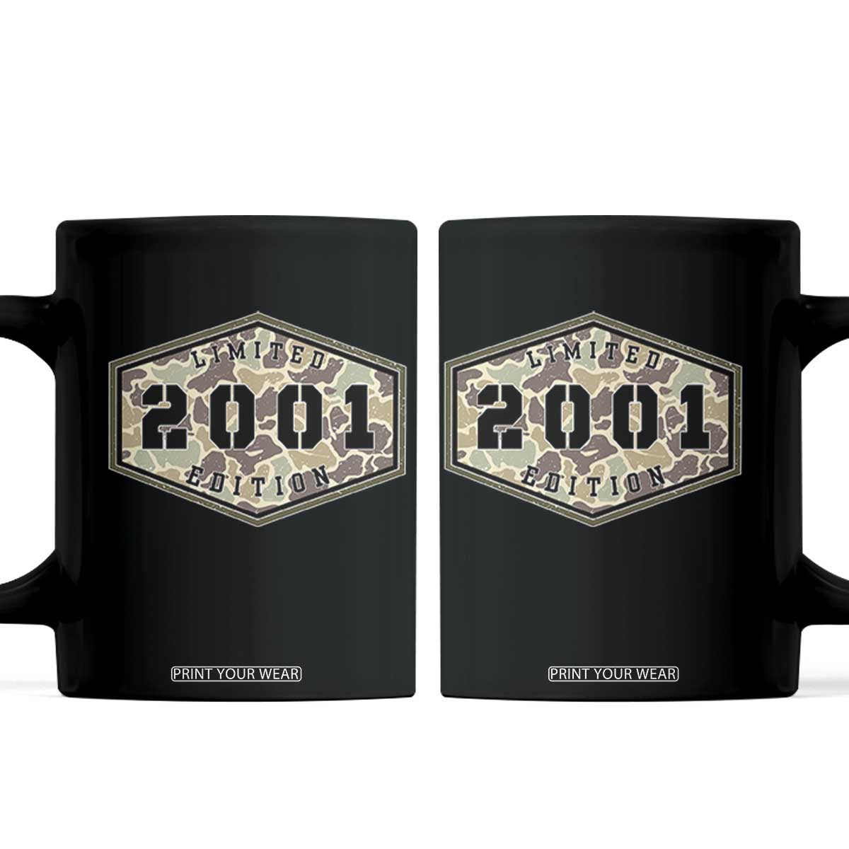 25th Birthday Hunting Coffee Mug 2001 Limited Edition Vintage Camouflage Gifts For Turning 25 TS11 Black Print Your Wear