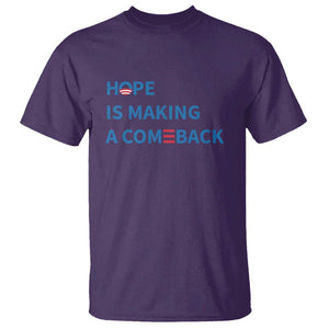 Harris Walz Supporter T Shirt Hope Is Making A Comeback American Flag TS11 Purple Print Your Wear