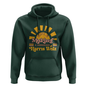 Harris Walz 2024 Hoodie Hope Is Making A Comeback Retro Sunshine TS11 Dark Forest Green Print Your Wear