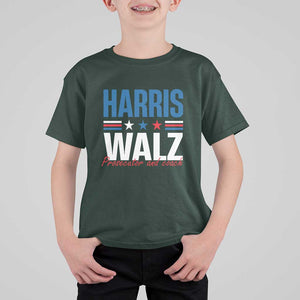 Harris Walz Supporter T Shirt For Kid Prosecutor And Coach Star US Elections 2024 TS11 Dark Forest Green Print Your Wear