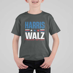 Harris Walz Supporter T Shirt For Kid Prosecutor And Coach Star US Elections 2024 TS11 Dark Heather Print Your Wear