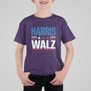 Harris Walz Supporter T Shirt For Kid Prosecutor And Coach Star US Elections 2024 TS11 Purple Print Your Wear