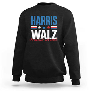 Harris Walz Supporter Sweatshirt Prosecutor And Coach Star US Elections 2024 TS11 Black Print Your Wear