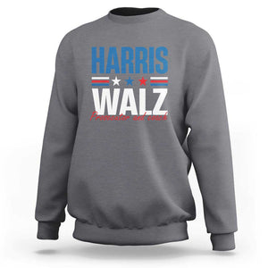 Harris Walz Supporter Sweatshirt Prosecutor And Coach Star US Elections 2024 TS11 Charcoal Print Your Wear