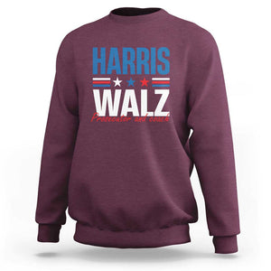 Harris Walz Supporter Sweatshirt Prosecutor And Coach Star US Elections 2024 TS11 Maroon Print Your Wear