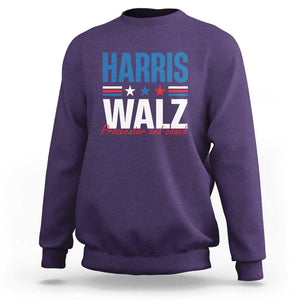 Harris Walz Supporter Sweatshirt Prosecutor And Coach Star US Elections 2024 TS11 Purple Print Your Wear