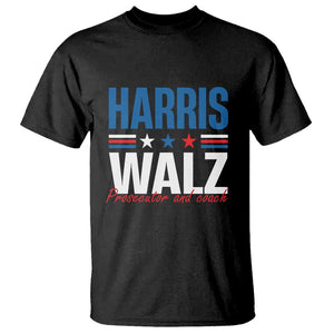 Harris Walz Supporter T Shirt Prosecutor And Coach Star US Elections 2024 TS11 Black Print Your Wear