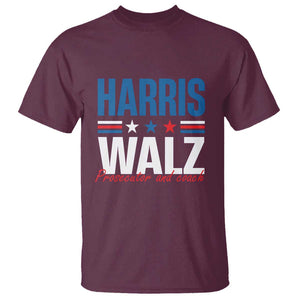 Harris Walz Supporter T Shirt Prosecutor And Coach Star US Elections 2024 TS11 Maroon Print Your Wear