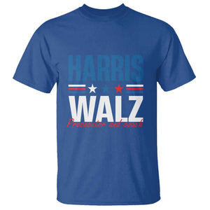 Harris Walz Supporter T Shirt Prosecutor And Coach Star US Elections 2024 TS11 Royal Blue Print Your Wear