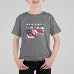 Harris Walz Supporter T Shirt For Kid Hope Is Making A Comeback 2024 American Flag Star TS11 Charcoal Print Your Wear