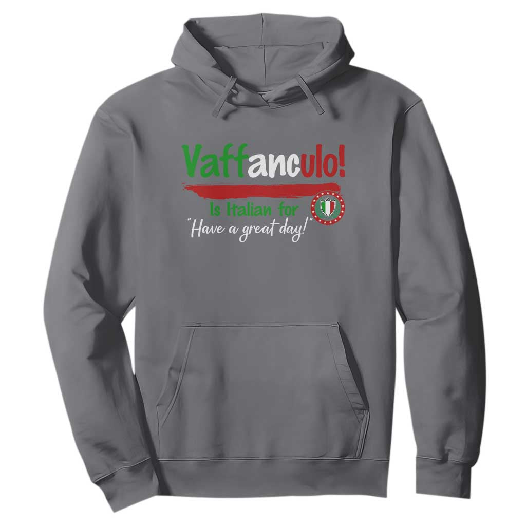 Funny Italian Saying Hoodie Vaffanculo Is Have A Great Day TS11 Charcoal Print Your Wear