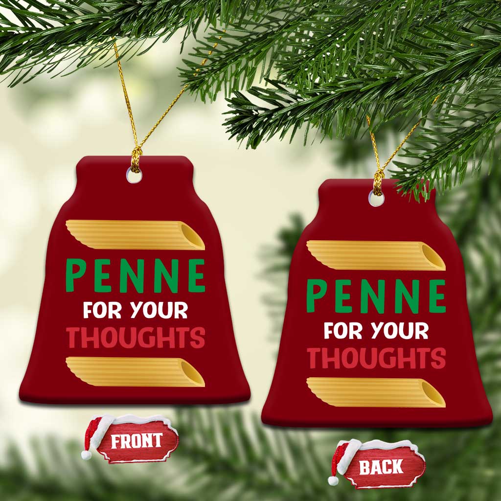 Italia Penne For Your Thoughts Ceramic Ornament Funny Italian Food