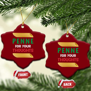 Italia Penne For Your Thoughts Ceramic Ornament Funny Italian Food