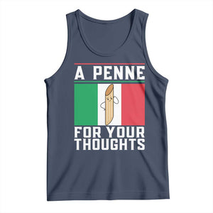 Funny Italian Pasta Pun Tank Top A Penne For Your Thoughts Italy Flag