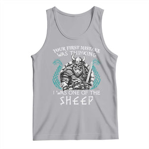 Viking Your First Mistake Was Thinking I Was One Of The Sheep Tank Top Viking Warrior TS11 Athletic Heather Print Your Wear