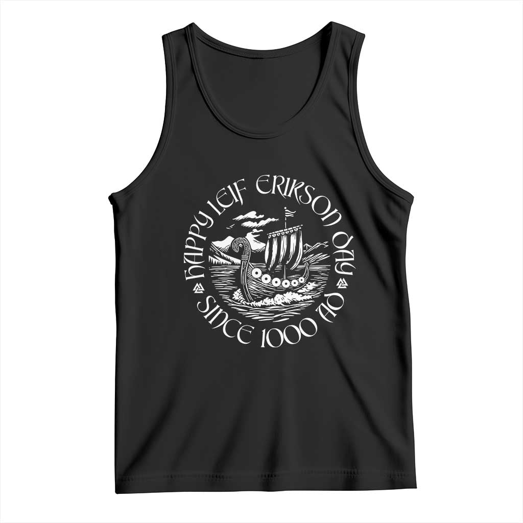 Happy Leif Erikson Day Tank Top Since 1000 AD Viking Longship