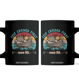 Leif Landed First Coffee Mug 1000 AD Medieval Norse History Viking Longship