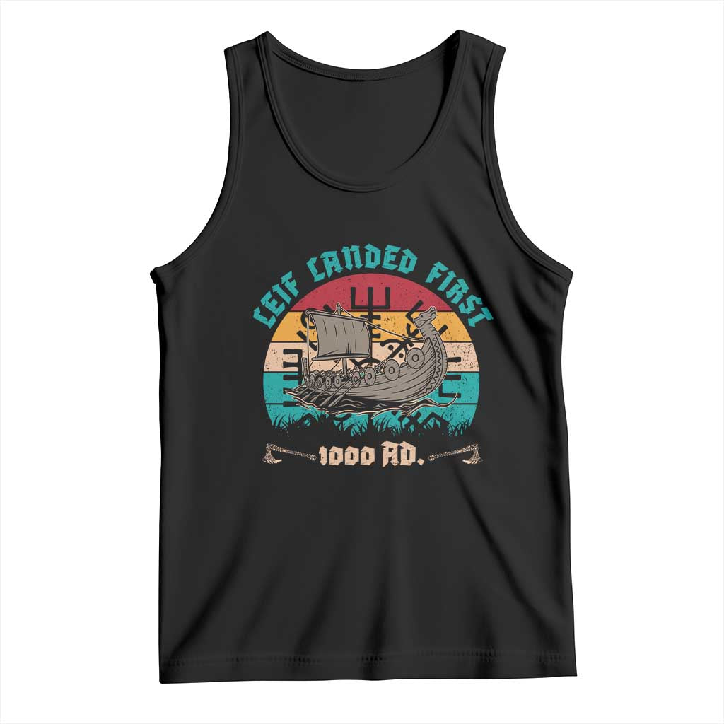 Leif Landed First Tank Top 1000 AD Medieval Norse History Viking Longship