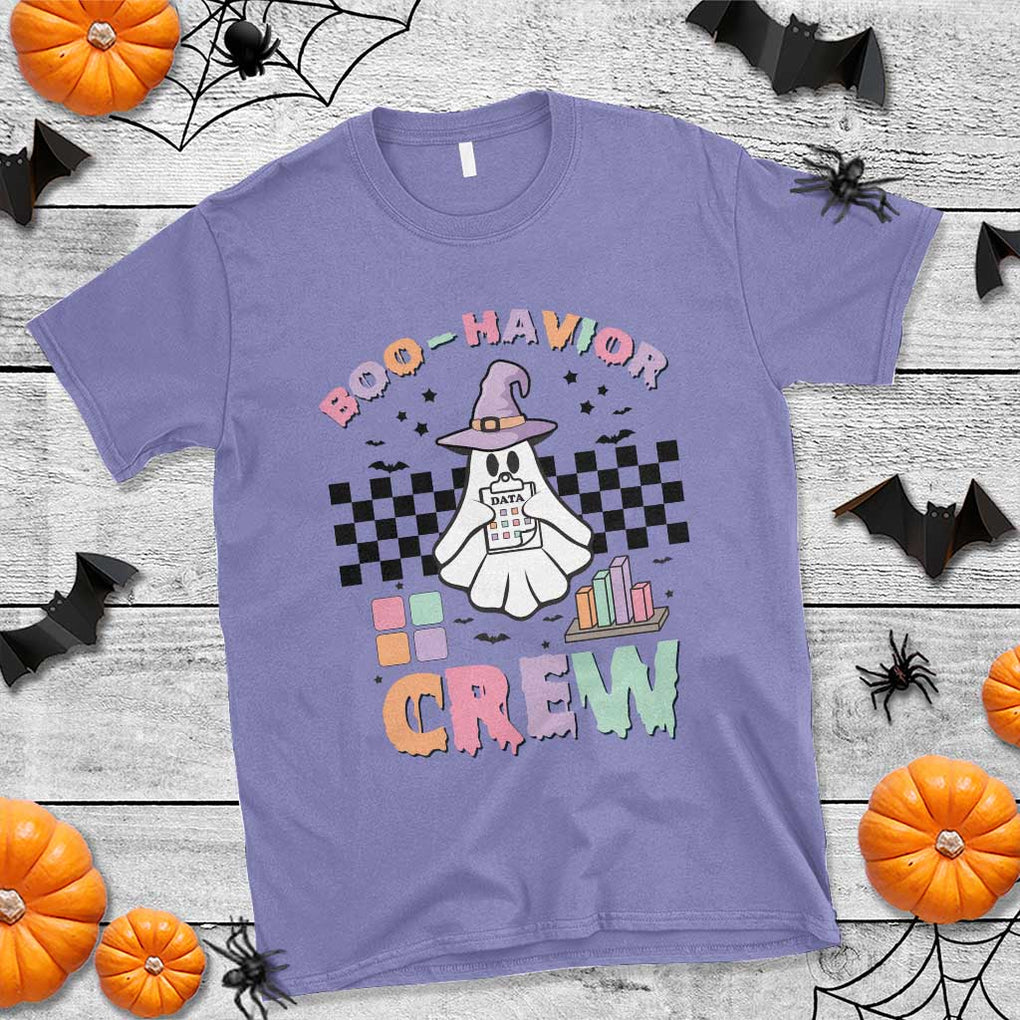 Funny Halloween Behavior Analyst T Shirt Boo-Havior Retro Ghost Witch ABA RBT TS11 Violet Print Your Wear