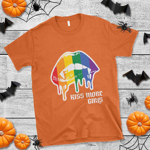 LGBT Lesbian Halloween T Shirt Kiss More Girls Rainbow Vampire Lips TS11 Orange Print Your Wear