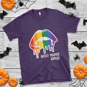 LGBT Lesbian Halloween T Shirt Kiss More Girls Rainbow Vampire Lips TS11 Purple Print Your Wear