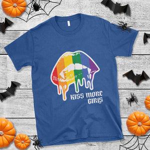 LGBT Lesbian Halloween T Shirt Kiss More Girls Rainbow Vampire Lips TS11 Royal Blue Print Your Wear