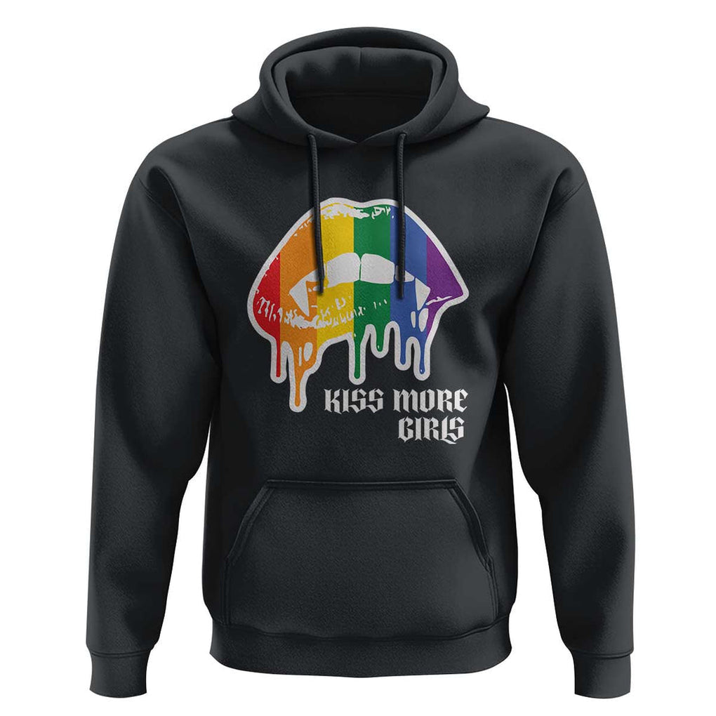 LGBT Lesbian Halloween Hoodie Kiss More Girls Rainbow Vampire Lips TS11 Black Print Your Wear