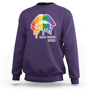 LGBT Lesbian Halloween Sweatshirt Kiss More Girls Rainbow Vampire Lips TS11 Purple Print Your Wear