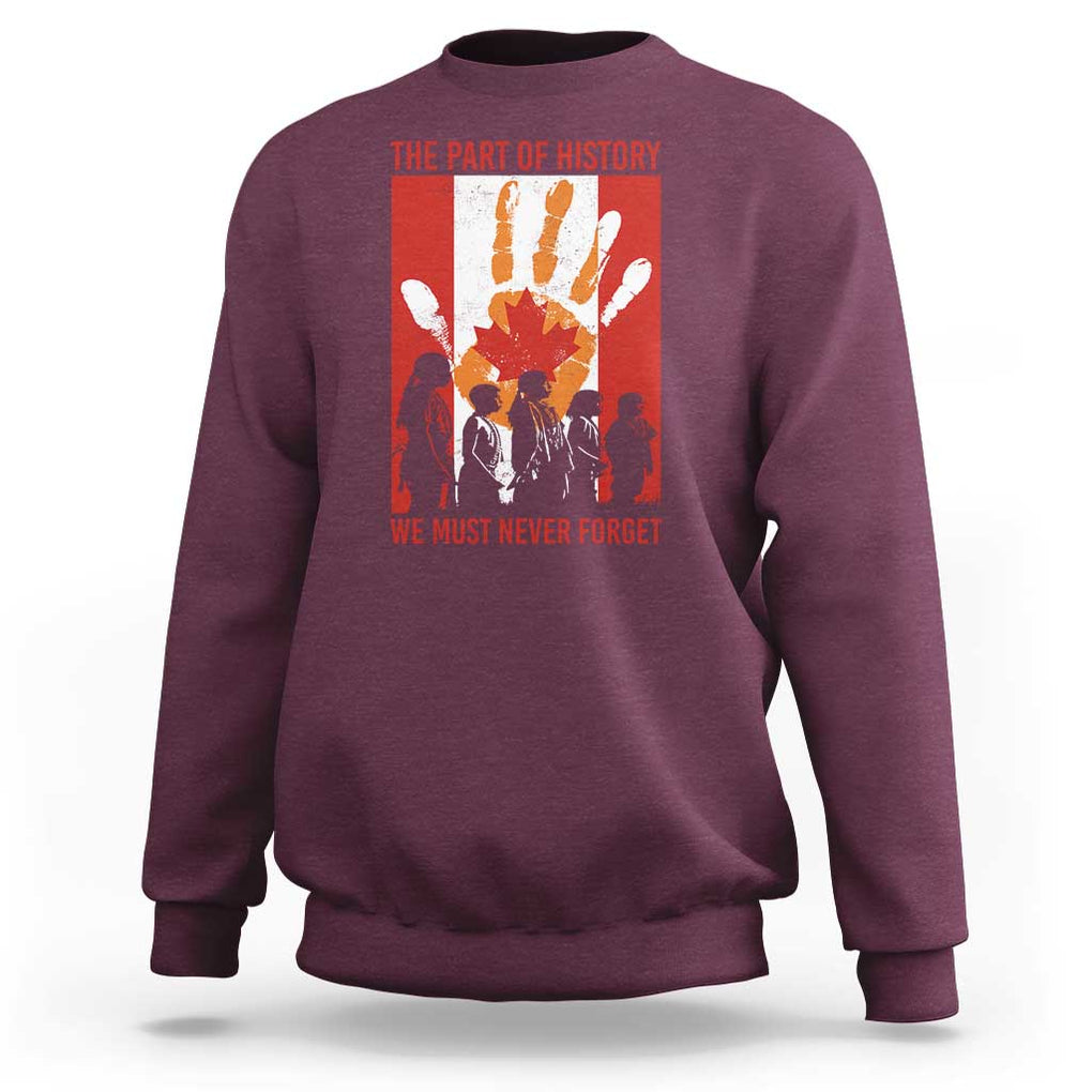Indigenous Children Sweatshirt The Part Of History We Must Never Forget Canada TS11 Maroon Print Your Wear