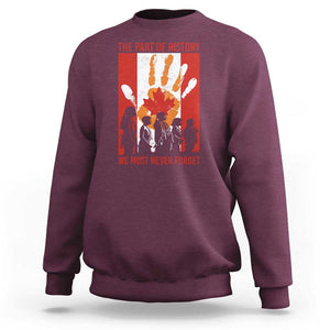 Indigenous Children Sweatshirt The Part Of History We Must Never Forget Canada TS11 Maroon Print Your Wear