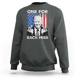 Funny Trump Supporter 2024 Sweatshirt One For Each Miss Vintage American Flag TS11 Dark Heather Print Your Wear