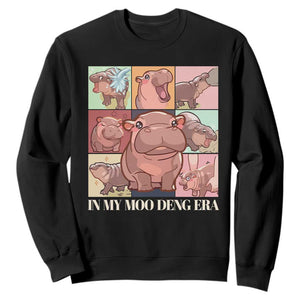 In My Moo Deng Era Sweatshirt Cute Hippo Zoo Meme Baby Pygmy TS11 Black Print Your Wear