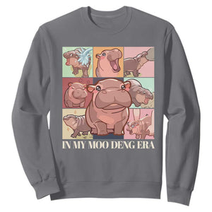 In My Moo Deng Era Sweatshirt Cute Hippo Zoo Meme Baby Pygmy TS11 Charcoal Print Your Wear