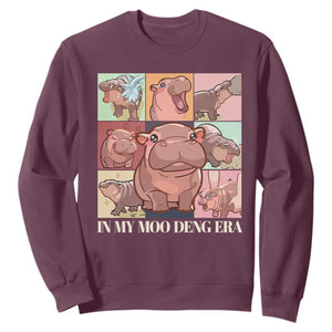 In My Moo Deng Era Sweatshirt Cute Hippo Zoo Meme Baby Pygmy TS11 Maroon Print Your Wear