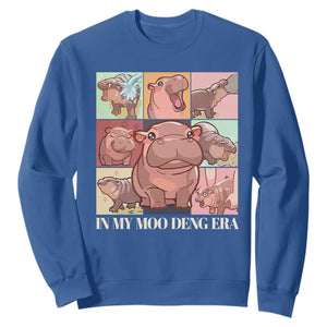 In My Moo Deng Era Sweatshirt Cute Hippo Zoo Meme Baby Pygmy TS11 Royal Blue Print Your Wear