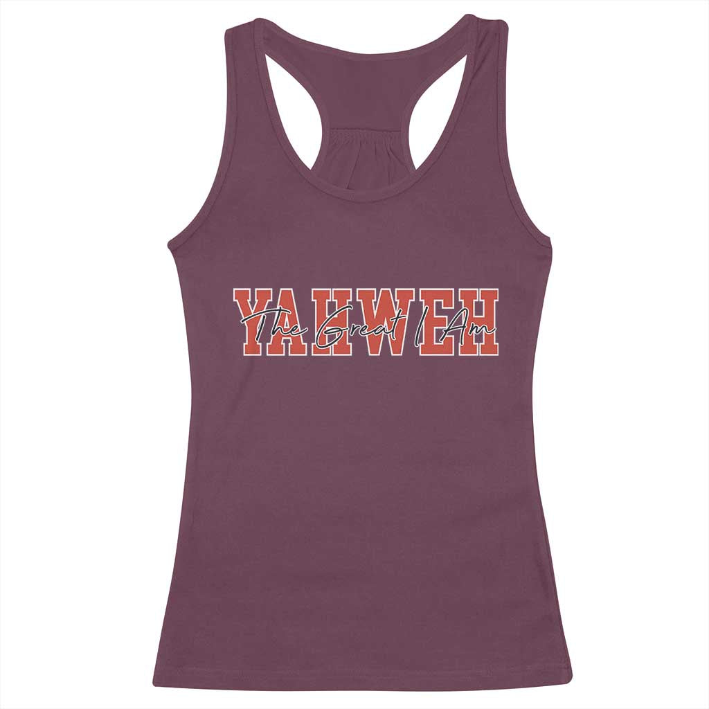 Yahweh The Great I Am Racerback Tank Top Christian Religious Faith TS11 Maroon Print Your Wear